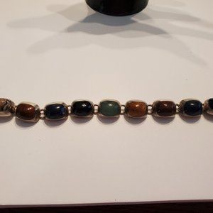 Vintage Sterling Taxco Cabochon Bracelet